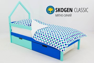 Детская кровать-домик мини Skogen мятно-синий в Кемерово
