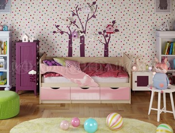 Детская кровать Дельфин-1, Розовый глянец 80х160 в Кемерово