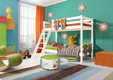 Детская двухэтажная кровать Соня, Вариант 10 Белый в Новокузнецке