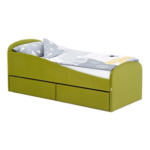 Кровать с ящиками Letmo 190х80 оливковый (велюр) в Кемерово