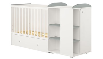 Детская кровать-шкаф с комодом POLINI Kids Ameli 800 Белый / Серый, серия AMELI в Кемерово