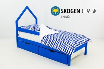 Детская кровать-домик мини Skogen синия в Кемерово