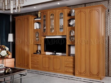 Гостиный гарнитур Альберт со шкафами, глянцевый в Кемерово