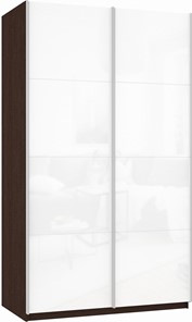 Шкаф Прайм (Белое стекло/Белое стекло) 1200x570x2300, венге в Кемерово
