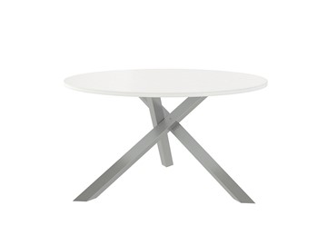 Круглый столик Триада-15Д, Металлик/Белый в Кемерово