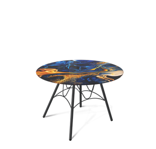 Круглый столик SHT-S100 / SHT-TT32 60 стекло/МДФ (синий сапфир/черный муар) в Кемерово