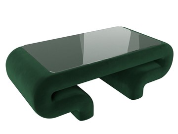 Стеклянный столик Волна, зеленый (велюр) в Кемерово