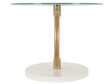 Стеклянный столик Дуэт 13Н (золото-слоновая кость-прозрачное) в Кемерово