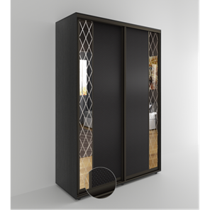 Шкаф 2-х дверный Акцент-Вера 2-КР (Эко кожа Версаль, ромбы) 2303х1400х600, Венге в Кемерово