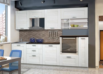 Кухонный гарнитур Квадро 2700, цвет Белая лиственница в Кемерово