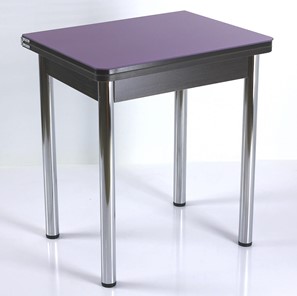 Кухонный пристенный стол СПА-02 СТ2, венге ЛДСП/стекло фиолетовый/39 прямые трубки хром в Кемерово