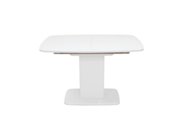 Кухонный раскладной стол Импэкс Leset Денвер 1Р (Белый лак/стекло глянцевое белое) в Кемерово
