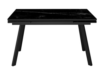 Керамический кухонный стол DikLine SKA125 Керамика Черный мрамор/подстолье черное/опоры черные (2 уп.) в Кемерово