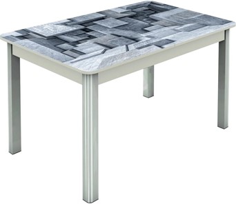 Кухонный стол раздвижной Гамбург исп.1 ноги метал. крашеные №23, Фотопечать (Текстура №74) в Кемерово