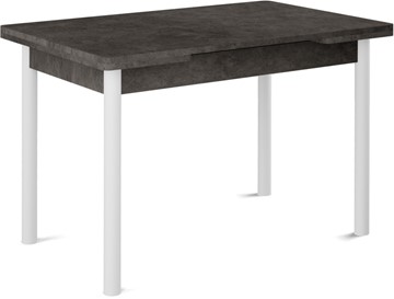 Кухонный стол раскладной Милан-2 EVO, ноги белые, серый камень в Кемерово