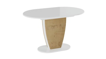Обеденный овальный стол Монреаль тип 1 (Белый глянец/Бунратти) в Кемерово