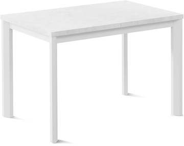 Кухонный стол раскладной Нагано-1L (ноги металлические белые, белый цемент) в Кемерово