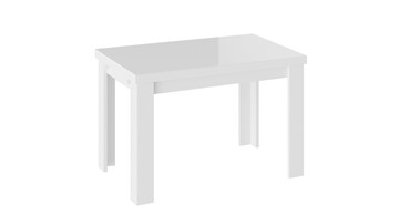 Кухонный стол раздвижной Норман тип 1, цвет Белый/Стекло белый глянец в Новокузнецке