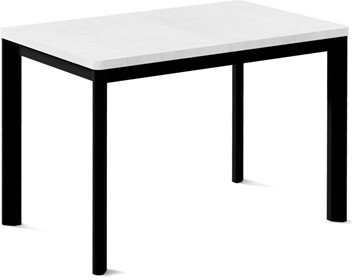 Кухонный стол раздвижной Кубика Токио-1L (ноги металлические черные, белый цемент) в Кемерово