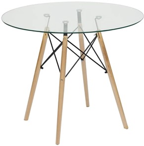 Стеклянный стол CINDY GLASS (mod.80GLASS) металл/стекло, D80х75см, прозрачный арт.13068 в Кемерово