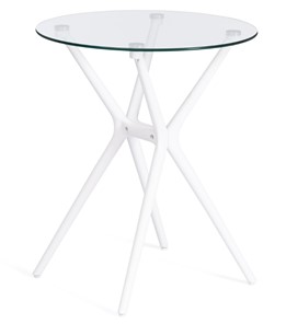 Стеклянный обеденный стол PARNAVAZ (mod. 29) пластик/стекло, 60х60х70,5 прозрачный/белый арт.19697 в Кемерово