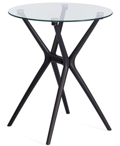Стеклянный стол PARNAVAZ (mod. 29) пластик/стекло, 60х60х70,5 прозрачный/черный арт.19698 в Кемерово