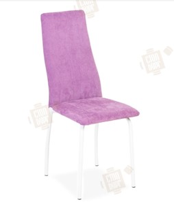 Обеденный стул Волна, каркас металл белый, инфинити фиолетовый в Кемерово