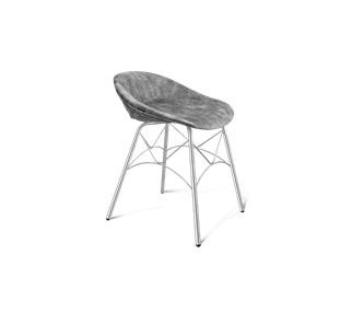 Обеденный стул SHT-ST19-SF1 / SHT-S107 (дымный/хром лак) в Кемерово