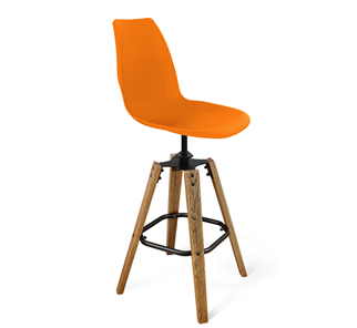 Барный стул SHT-ST29/S93 (оранжевый ral2003/брашированный коричневый/черный муар) в Кемерово