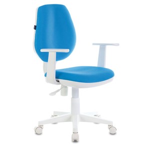 Офисное кресло Brabix Fancy MG-201W (с подлокотниками, пластик белый, голубое) 532411 в Кемерово