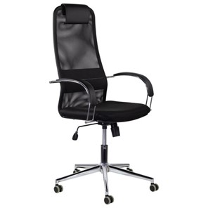 Офисное кресло Brabix Premium Pilot EX-610 CH (хром, ткань-сетка, черное) 532417 в Кемерово