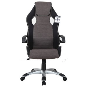 Кресло Brabix Techno GM-002 (ткань, черное/серое, вставки белые) в Кемерово