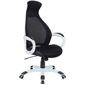Кресло Brabix Premium Genesis EX-517 (пластик белый, ткань/экокожа/сетка черная) 531573 в Кемерово