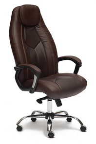 Компьютерное кресло BOSS Lux, кож/зам, коричневый/коричневый перфорированный, арт.9816 в Кемерово