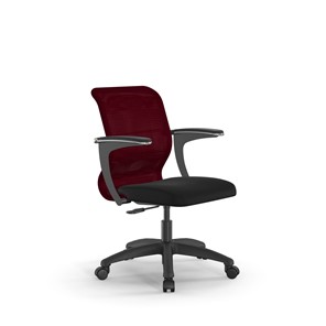 Кресло офисное SU-M-4/подл.160/осн.005 бордовый/черный в Кемерово