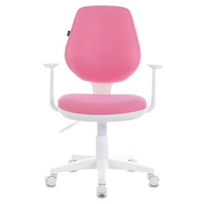Офисное кресло Brabix Fancy MG-201W (с подлокотниками, пластик белый, розовое) 532409 в Кемерово