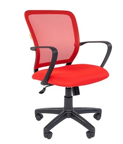 Компьютерное кресло CHAIRMAN 698 black TW-69, ткань, цвет красный в Кемерово
