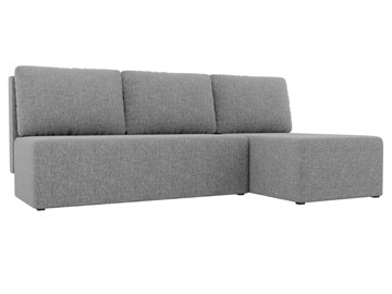 Угловой диван с оттоманкой Поло, Серый (рогожка) в Кемерово