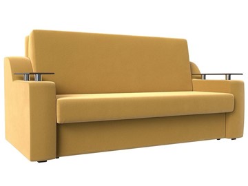 Прямой диван Сенатор Аккордеон 160, Желтый (Микровельвет) в Кемерово