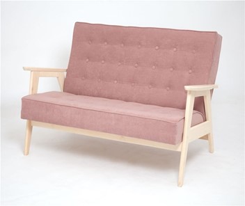 Прямой диван Ретро, двухместный (беленый дуб / RS 12 - розовый) в Кемерово