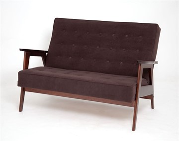Прямой диван Ретро, двухместный (темный тон / RS32 - коричневый) в Кемерово