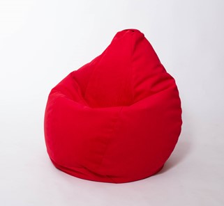 Кресло-мешок Груша большое, велюр однотон, красное в Кемерово