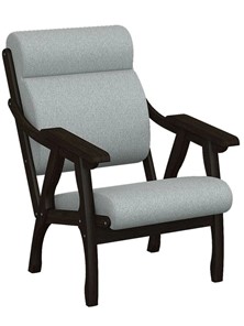Мягкое кресло Вега 10 ткань серый, каркас венге в Кемерово