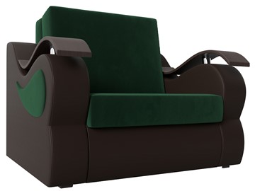 Кресло раскладное Меркурий (60), Зеленый\Коричневый (Велюр\Экокожа) в Кемерово