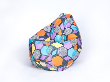 Кресло-мешок Груша большое, велюр принт, геометрия в Кемерово