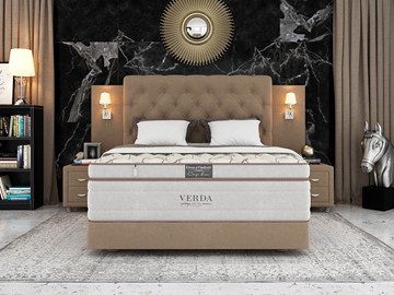 Кровать в спальню Alliance/Podium M 160х200, Флок (Велсофт Какао) в Кемерово