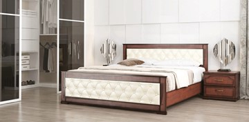 Спальная кровать СВ-Стиль Стиль 2, 160х200, кожзам, с основанием в Кемерово