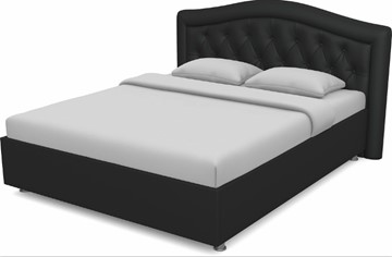 Спальная кровать Луиза 1400 с основанием (Nitro Black) в Новокузнецке