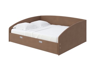 Двуспальная кровать Bono 160х200, Велюр (Forest 514 Светло-коричневый) в Кемерово