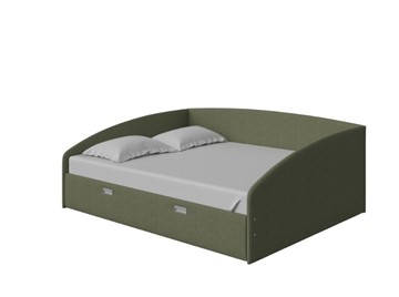 Двуспальная кровать Bono 160х200, Искусственная шерсть (Лама Авокадо) в Кемерово